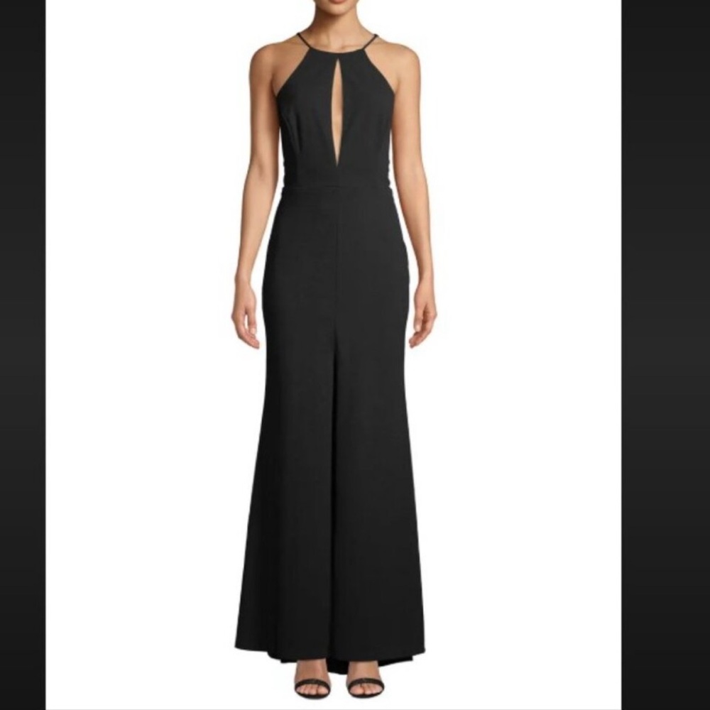 Jay Godfrey Bertoia Evening Gown Black Crepe Cutout Sleeveless Maxi Gown Reemoly